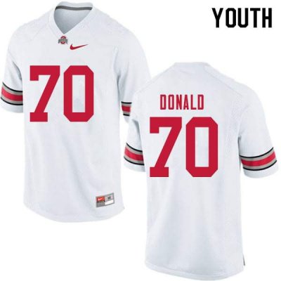 Youth Ohio State Buckeyes #70 Noah Donald White Nike NCAA College Football Jersey Summer OLE2044JT